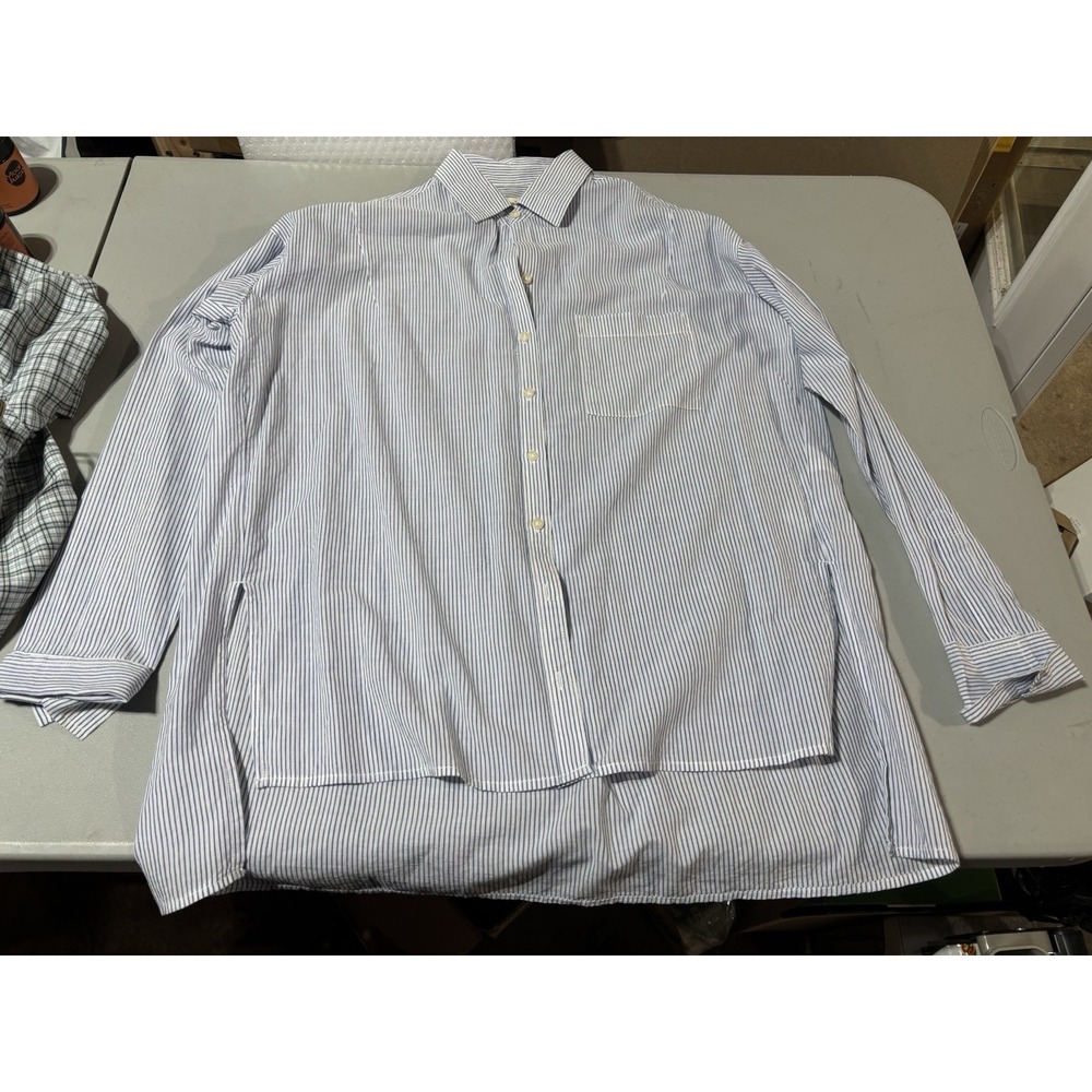 Hollister Women Blue Striped Long Sleeve Button Down Shirt Size XS